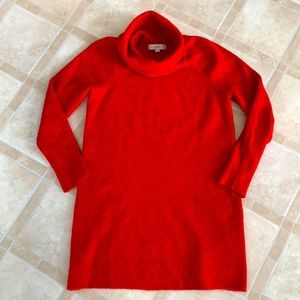 LOFT NWOT PLUSH SWEATER DRESS SIZE S TOMATO RED